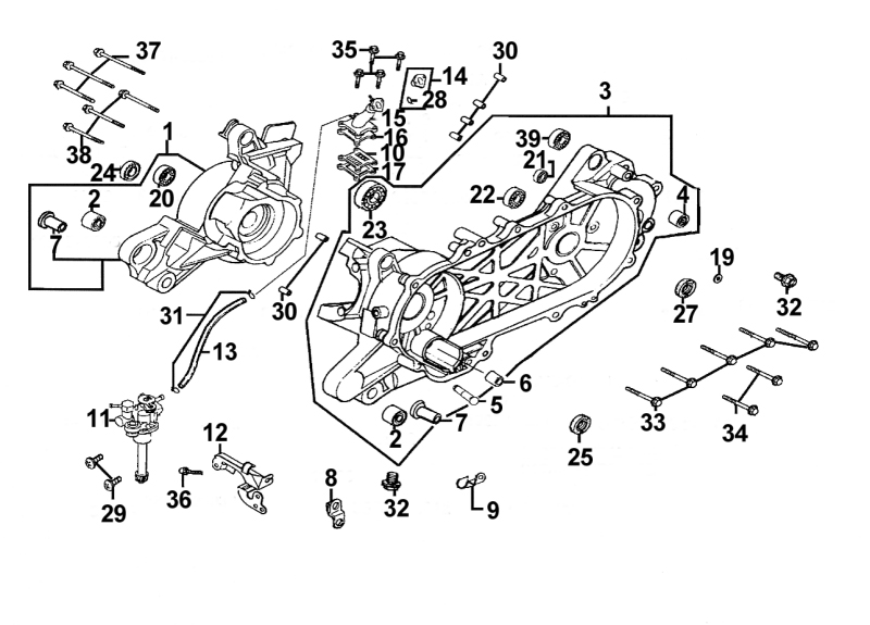 Carter Moteur Pi Ces Kymco Neuves Pieces Super Ac Cc T Euro Ii